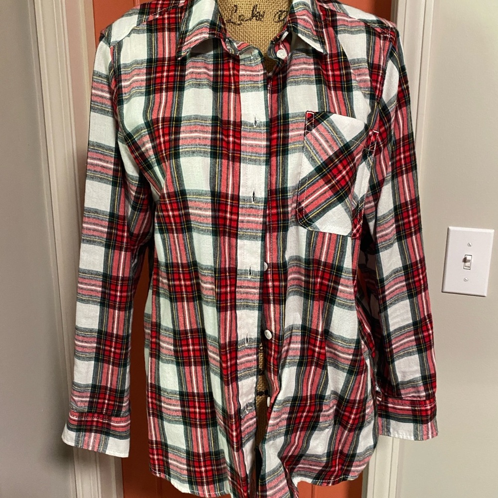Time and Tru Multicolor Plaid Shirt size M
